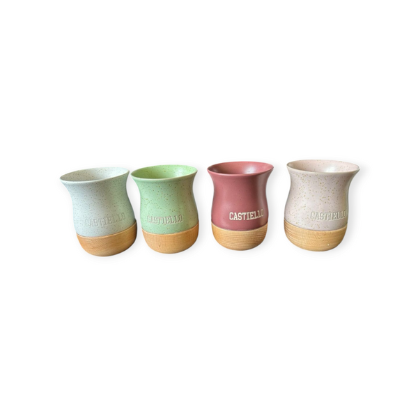 260ml Ceramic and wooden Yerba Mate Gourd Cup